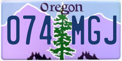 OR license plate 074MGJ