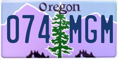 OR license plate 074MGM