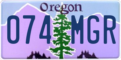 OR license plate 074MGR