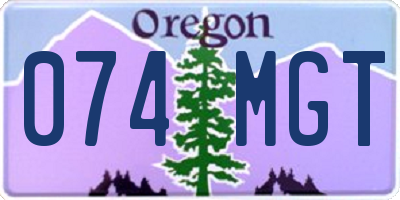 OR license plate 074MGT
