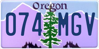 OR license plate 074MGV