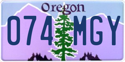 OR license plate 074MGY