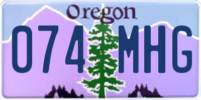 OR license plate 074MHG