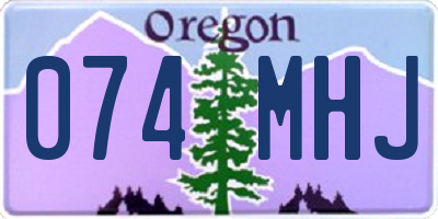 OR license plate 074MHJ