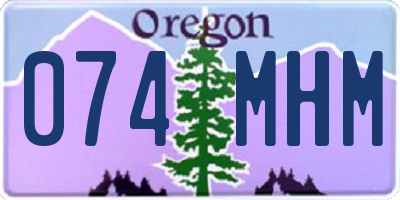 OR license plate 074MHM