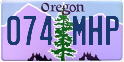 OR license plate 074MHP