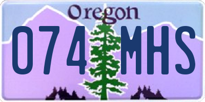 OR license plate 074MHS