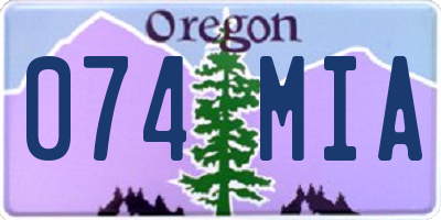 OR license plate 074MIA