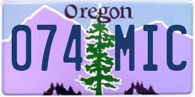 OR license plate 074MIC