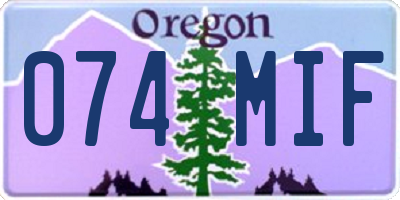 OR license plate 074MIF