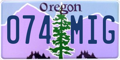 OR license plate 074MIG