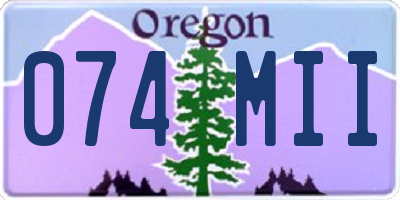 OR license plate 074MII