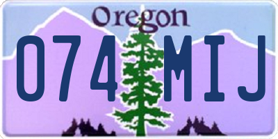 OR license plate 074MIJ