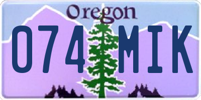 OR license plate 074MIK