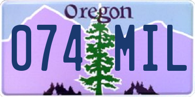 OR license plate 074MIL