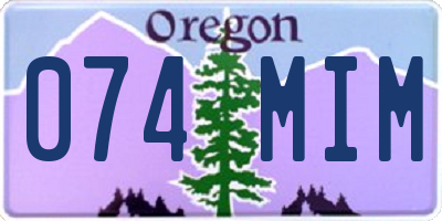 OR license plate 074MIM