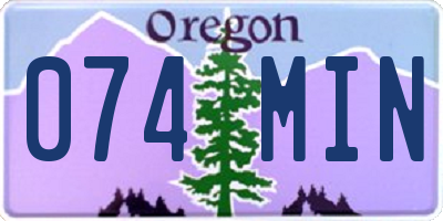 OR license plate 074MIN