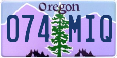 OR license plate 074MIQ