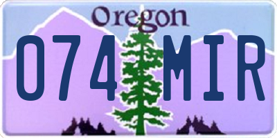 OR license plate 074MIR