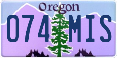 OR license plate 074MIS