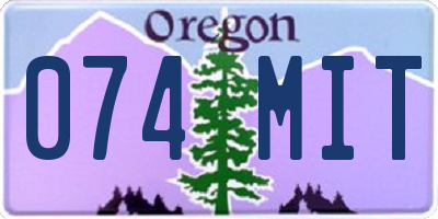 OR license plate 074MIT