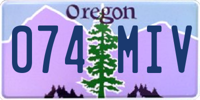 OR license plate 074MIV