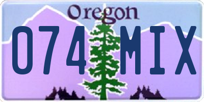 OR license plate 074MIX