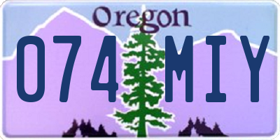 OR license plate 074MIY