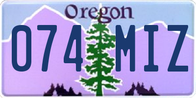 OR license plate 074MIZ