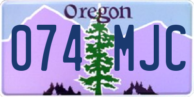 OR license plate 074MJC