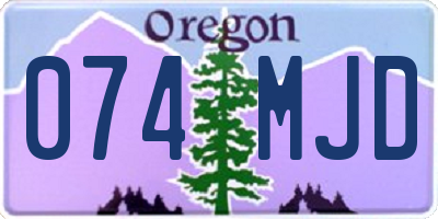 OR license plate 074MJD