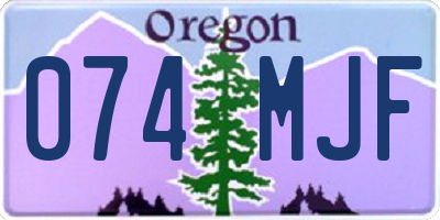 OR license plate 074MJF