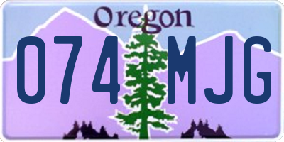 OR license plate 074MJG