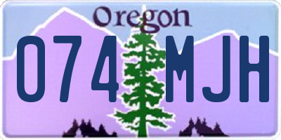 OR license plate 074MJH