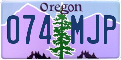 OR license plate 074MJP