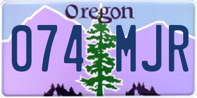 OR license plate 074MJR