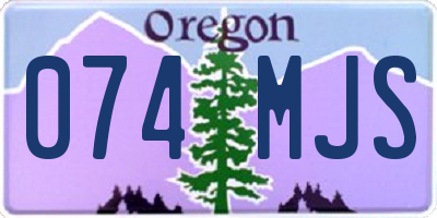 OR license plate 074MJS