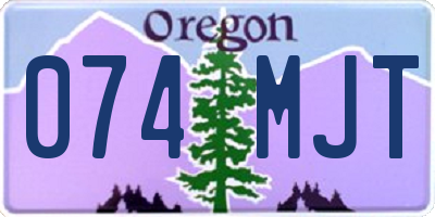 OR license plate 074MJT
