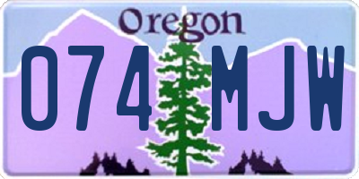 OR license plate 074MJW