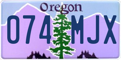 OR license plate 074MJX