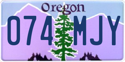 OR license plate 074MJY