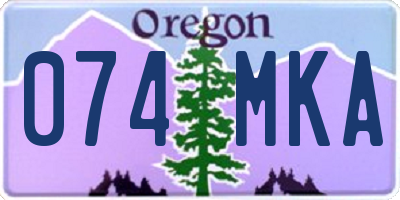 OR license plate 074MKA