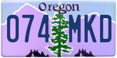 OR license plate 074MKD