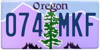 OR license plate 074MKF