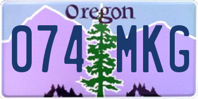 OR license plate 074MKG
