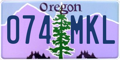 OR license plate 074MKL