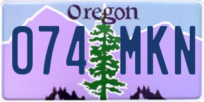 OR license plate 074MKN