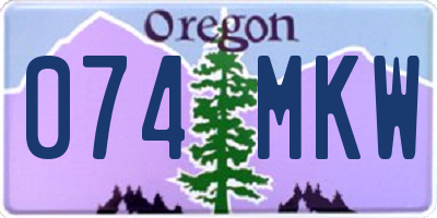 OR license plate 074MKW