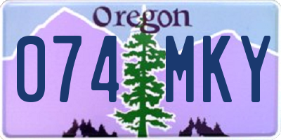 OR license plate 074MKY