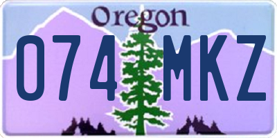 OR license plate 074MKZ